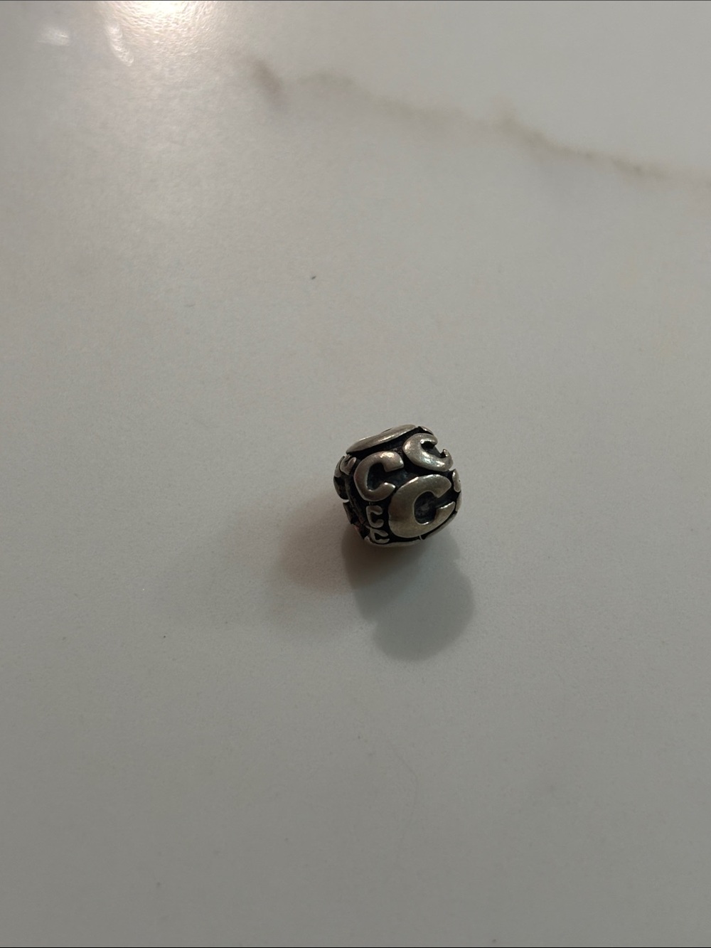 Sterling Silver letter C charm - Pandora compatible